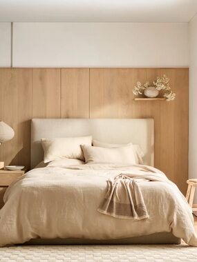 European Linen Full/Queen Oat Duvet Set - Retail $194
